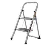 Step Ladder Heavy-Duty Steel, Non-Slip Rubber Steps, Anti-Slip Feet, Compact Platform Ladder With Handle, Safety Folding Steps With 150KG Max Capacity TOUGH MASTER (2 Steps)
