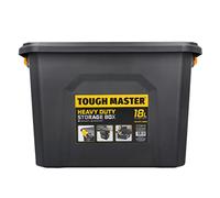 TOUGH MASTER Storage Box 18 litres Durable Plastic Reinforced Construction Secure & Stackable Design Waterproof Dustproof Chest Latches Versatile