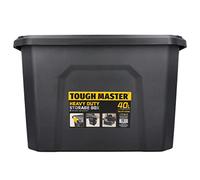 TOUGH MASTER Storage Box 40 litres Durable Plastic Reinforced Construction Secure & Stackable Design Waterproof Dustproof Box Chest Latches Versatile for Tools, Toys, Craft Equipment