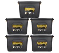 TOUGH MASTER Storage Boxes with Lids 18L Strong Tool Box Stackable for Home, Office & Workshop (Pack of 5)