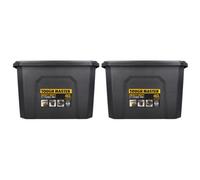 TOUGH MASTER Plastic Storage Box with Lid 40L, Box Size 49x38x32cm, Heavy Duty Tool Box Stackable for Home, Office & Workshop (Pack of 2)