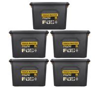 TOUGH MASTER Storage Boxes with Lids 18L Strong Tool Box Stackable for Home, Office & Workshop (Pack of 5)