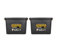 TOUGH MASTER Storage Boxes with Lids 18L Strong Tool Box Stackable for Home, Office & Workshop (Pack of 2)