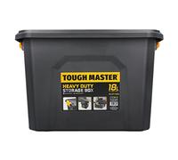 TOUGH MASTER Storage Box 18 litres Durable Plastic Reinforced Construction Secure & Stackable Design Waterproof Dustproof Chest Latches Versatile
