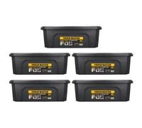 Tough Master Storage Boxes With Lids 30L Heavy Duty For Home Workshop, Box Size 58X38X20Cm, Pack Of 5