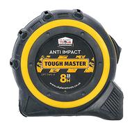 TOUGH MASTER Strong DIY8m/26ft Metric/Imperial Lightweight Belt Clip Tape Measure 25mm Wide Impact Resistant For Carpenters, Plumbers, Electricians (1)