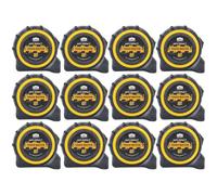 TOUGH MASTER Strong DIY8m/26ft Metric/Imperial Lightweight Belt Clip Tape Measure 25mm Wide Impact Resistant For Carpenters, Plumbers, Electricians (12)