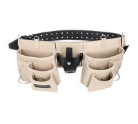 Tough Master Suede Tool Pouch Belt Apron Multi Pocket With 2 Hammer Loops & Tape Holder - 1.6 Metres (Tm-154Sp)