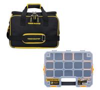 Tough Master Technicians Tool Bag Heavy Duty With Multi Pockets Shoulder Strap Durable For Hand Tools & 17 Inch Screw Storage Box