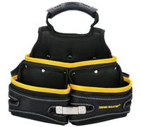 Tool Belt Pouch, Fixing Pouch with 3 Wide Pockets for Tools, Nails and Small Parts, Tool Work Pouch for Builders, Carpenters, Electricians, DIY TOUGH MASTER