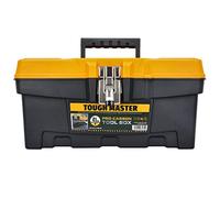 TOUGH MASTER Tool Box Professional Heavy Duty Black & Yellow DIY Large16 inch/41cm Portable Mobile Tool Chest Storage Organiser with Removable Tote Tray
