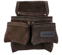 TOUGH MASTER Tool Pouch, 4 Multi Pockets Suede Buffalo Leather Work DIY Organiser For Builders, Carpenters, Gardeners