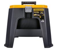 Tool Box Step Stool 11 Litres Capacity Portable Toolbox with Removable Tray & Compartment Organiser For Home Improvement Improved Safety Performance Black & Yellow TOUGH MASTER