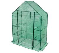 Tough Master Walk In Greenhouse With 4 Shelves, Steel Frame, Reinforced Pe Cover, Roll Up Zip Panel Door - Tm-Gh195G