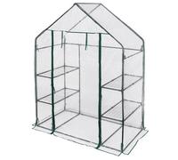 Tough Master Walk-In Small Greenhouse 143 X 73 X 195 Cm, Reinforced Pe Cover, 3 Tier 4 Shelf Garden Grow House