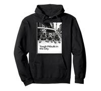 Tough Pitbulls in the City - Urban Dog Lover Graphic Pullover Hoodie
