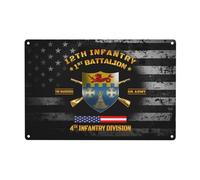 Tough Tin Poster Metal First Battalion 12Th Infantry 4Th Infantry Division Wall Art Decor Durable Signs Metal Plaque For Kitchen Man Cave Garden S