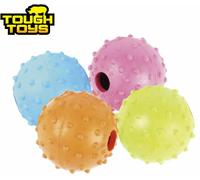Tough Toys Small Studded Rubber Dog Ball 2 Inch 4 Pack