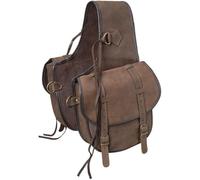 Tough1 Soft Leather Saddle Bag - Brown