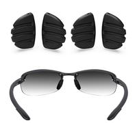 ToughAsNails 2 Pairs Replacement Nose Pads for Maui Jim Makaha MJ405/Sandy Beach MJ408/Ho'okipa MJ407 Sunglasses Black&Black