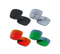 ToughAsNails Set of 4 Polarized Replacement Lenses for Oakley Fuel Cell OO9096 Pack-Black&Silver&Red&Green