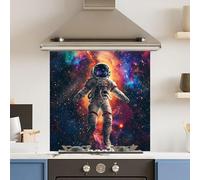 Toughened 6mm Glass Kitchen Splashback 60 x 60cm Floating Space - Polished Edge Heat Resistant Back Splash for Cookers Hob