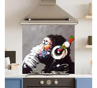 Toughened 6mm Glass Kitchen Splashback 70 x 65cm Colourful Thought - Polished Heat Resistant Back Splash for Cookers Hob