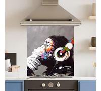 Toughened 6mm Glass Kitchen Splashback 70 x 75cm Colourful Thought - Polished Heat Resistant Back Splash for Cookers Hob