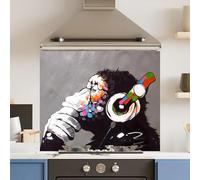 Toughened 6mm Glass Kitchen Splashback 90 x 65cm Colourful Thought - Polished Heat Resistant Back Splash for Cookers Hob