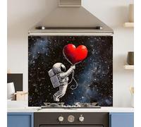 Toughened 6mm Glass Kitchen Splashback 90 x 65cm Love Space - Polished Edge Heat Resistant Back Splash for Cookers Hob