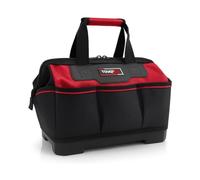ToughHub 14 Inch Tool Bag Heavy Duty with Hard Base - 1680D Water Resistant Wide Mouth Tool Storage Bag, 10 Pockets, Holds up to 25kg - for Electricians, Plumbers, Mechanics, Builders & DIY