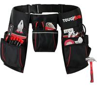 ToughHub Heavy Duty Tool Belt Pouch - 1680D Nylon Work Tool Belt with 9 Pockets, Adjustable Tool Pouch for Men, Electricians, Carpenters & Plumbers with Hammer Loop