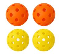 ToughHub Mixed Pickleball Balls 4-Pack - 2 Outdoor (40-Hole Yellow) + 2 Indoor (26-Hole Orange), TPE, 25-26g, 72/74mm, All Skill Levels