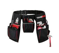 ToughHub Work Tool Belt Pouch with 1680D - Heavy Duty Adjustable Tool Belts for Men - Tool Storage Belt for Electricians, Carpenters, Plumbers & Construction with Hammer Loop