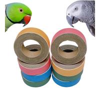 ToughRight 8Pcs 1.75inch Fatty Bagels Bird Toys for Parrots Durable Cardboard Bird Chew Shredding Foraging Foot for Medium and Large Parrot Amazons Mini Macaws African Greys Cockatoos Eclectus Senegal