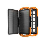 ToughTested Dual 10,000 mAh Solar Power Portable Charger Battery Pack Power Bank IP65 Waterproof and 18 LED Flashlight