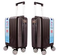 TOUGHWEAR NO QUALITY NO FUTURE 2 Pack Lightweight Carry-On ABS+PC Hard Shell Hand Luggage Travel Trolley Case with TSA Combination Lock and 4 Spinner Wheels (Black)