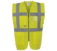 TOUGHWEAR NO QUALITY NO FUTURE Executive Hi-Vis Safety Vest Hivisible PPE Security, Workwear Mens & Womens Vest with Pockets Zipper Front Meets ANSI/ISEA Standards (YELLOW ZIP, 5XL)