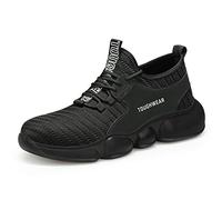 TOUGHWEAR NO QUALITY NO FUTURE Mens Lightweight Safety Trainers Womens Steel Toe Cap Breathable Flexible Work Boots UK Size 7-12 (Black 2071, Numeric_10)