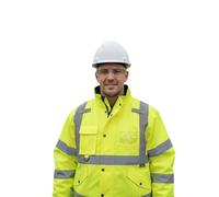 TOUGHWEAR NO QUALITY NO FUTURE Men's Waterproof Hi Vis Traffic Jacket - Reflective Safety Coat Safety Work Wear Hi Viz Bomber Jacket UK S-5XL (UK, Alpha, XXL, Regular, Regular, YELLOW BOMBER)