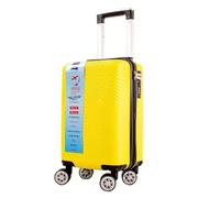 TOUGHWEAR NO QUALITY NO FUTURE Stylish Lightweight 4 Wheel ABS Hard Case Extra Large Suitcase with Combination Lock Approved for Over 100 Airlines (Yellow)
