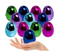 TOUGS 12 Pcs Metallic Easter Eggs, 2.4 Inches Colorful Plastic Eggs, Perfect for Easter Egg Hunt, Easter Hunt, Easter Theme Party Favor