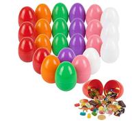 TOUGS 6 Pack Fillable Easter Eggs 4.0 Inch Colorful Plastic Easter Eggs, Perfect for Easter Egg Hunt,Easter Theme Party Favor, Basket Stuffers Fillers, 4.0" Fillable Eggs
