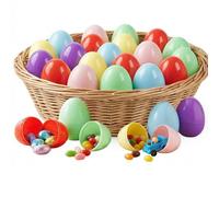TOUGS Fillable Easter Eggs 24-Pack Colorful Plastic Easter Eggs, Perfect for Easter Egg Hunt, Easter Hunt, Easter Theme Party Favor, Basket Stuffers Fillers, 3.2" Fillable Eggs