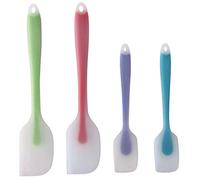 TOUGS Silicone Spatulas Set of 4 - Heat Resistant Non-Stick Flexible Rubber with Solid Stainless Steel Core Kitchen Essential Gadget Premium Scraper Spoon Set - Seamless, Dishwasher Safe, 2 Size