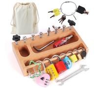 TOUHKAN Montessori Toys for 3 Year Old Busy Board, Montessori Screwdriver Board Set Lock and Key Toy, Kids Tool Set, Preschool Learning Toys Sensory Bin, Fine Motor Toys for Toddlers 3 4 5