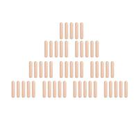 TOUISEDGI Wooden Dowel Pins,Durable and Reliable 50 Pcs Cabinet Drawer Round Grooved Wood Craft Dowel Pin Rod M6 x 30/40/50mm (M6*50)