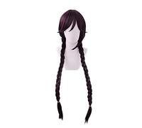 Touko Fukawa Toko Women Dark Purple Long Braids Wig Cosplay Costume Dangan Ronpa Heat Resistant Synthetic Hair Wigs