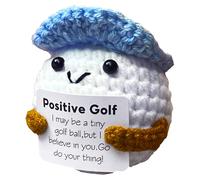 ToukTicu Positive Golf Emotional Support Crochet: Mini Crochet Golf Ball Lovers Gifts with Positive Card for Golfers Men Dad Fathers Coach Father's Day Christmas Birthday Home Office Desk Decor