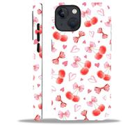 Toulas Case Compatible with iPhone 15,Cherry Bow Love Phone case,Hybrid Double-Layer Protection for Women Girls,Shockproof Fingerprint Resistant Design